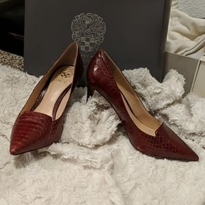 Vince Camuto Red Snakeskin Heel